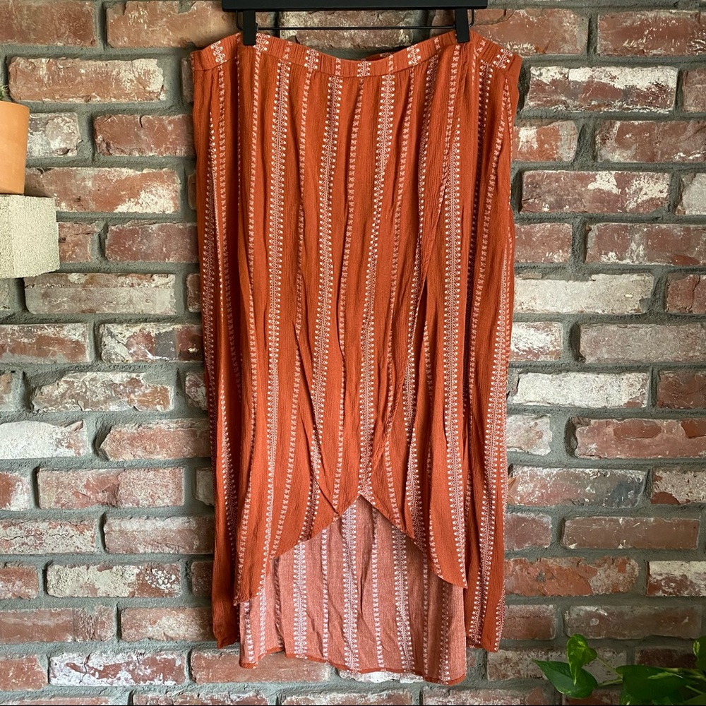 Rue21 High-Low Midi Skirt Tulip Hem Striped